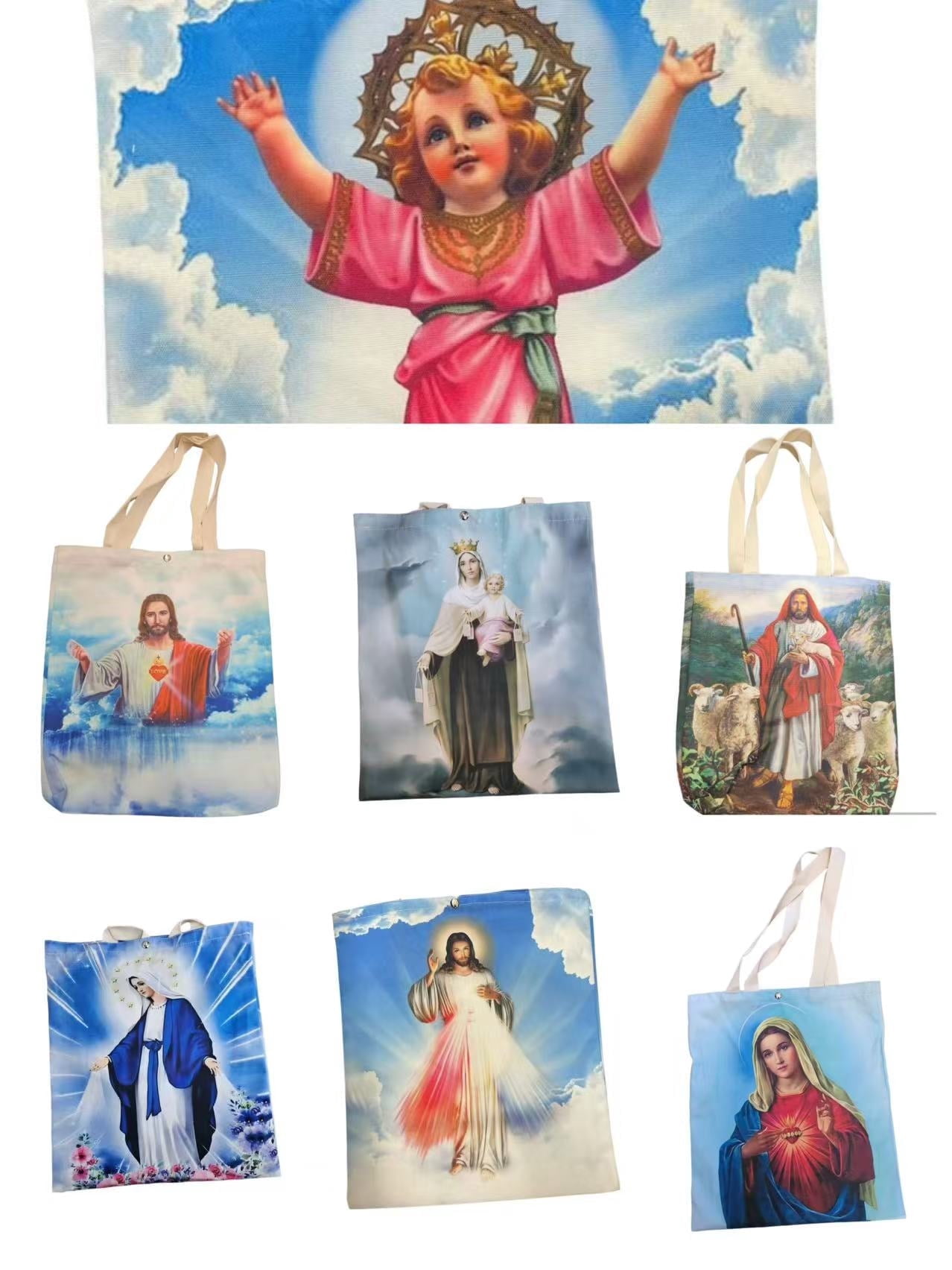 Set of 7 x Catholic Tote Bag - Our Lady of Guadalupe- St jude- Holy ...