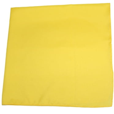 Set of 72 Mechaly Unisex Solid Cotton Plain Bandanas - Bulk Wholesale (Yellow)