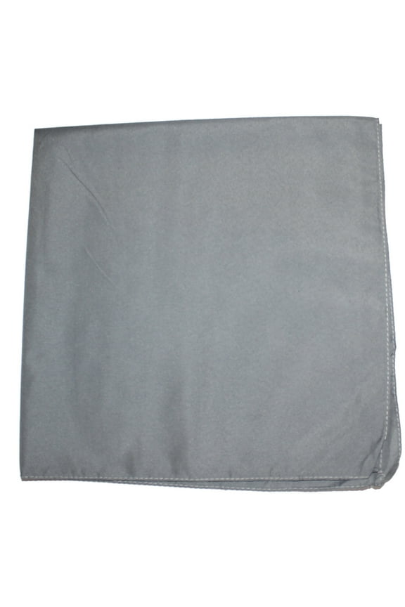 Set of 72 Mechaly Unisex Solid Polyester Plain Bandanas - Bulk Wholesale (Grey)