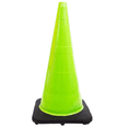 thumbnail image 1 of (Set of 8) 28" RK Lime Safety Traffic PVC Cones with Black Base, 1 of 2