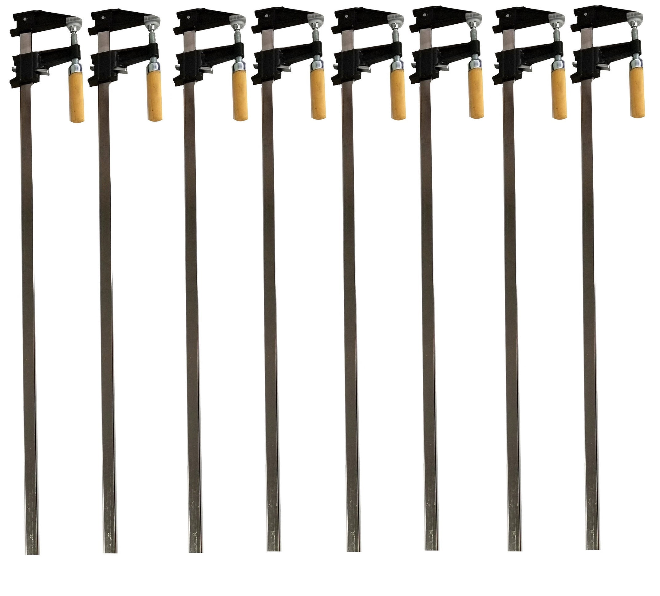 Set of 8 - 36" Steel Bar Clamp with Metal Ratcheting System and Quick Release Suitable for a Wide Range of Woodworking and Metalworking