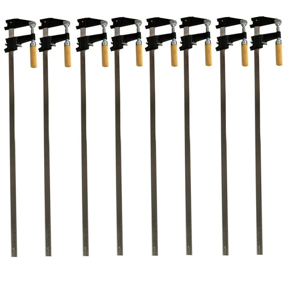 Set of 8 - 36" Steel Bar Clamp with Metal Ratcheting System and Quick Release Suitable for a Wide Range of Woodworking and Metalworking