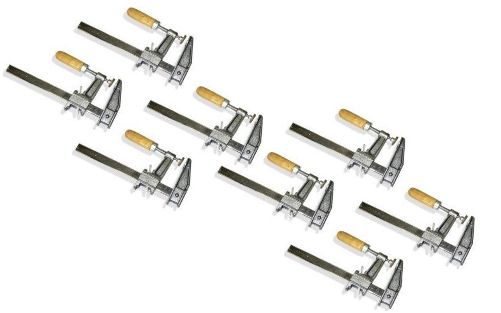 Set of 8 - 6" Steel Bar Clamp with Metal Ratcheting System and Quick Release Suitable for a Wide Range of Woodworking and Metalworking