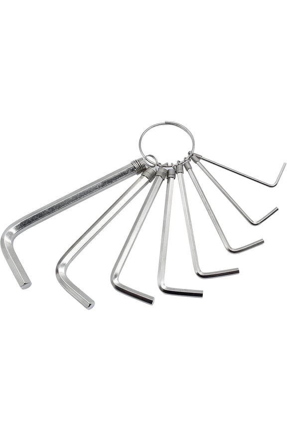 Set of 8 Allen Wrench Hex Key from 1.5 to 6 mm, L Shaped Spanner Set with Key Ring Metric Hexagon Wrench Repairing Tool