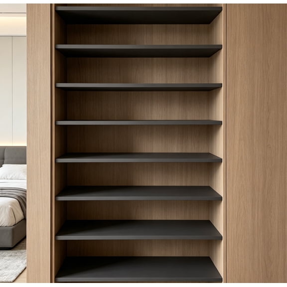 Set of 8 Bookshelf Boards Replacement Panels, Storage Units Organizer Display Shelves, High Gloss Black, 23.6" x 19.7" x 0.6", Engineered Wood