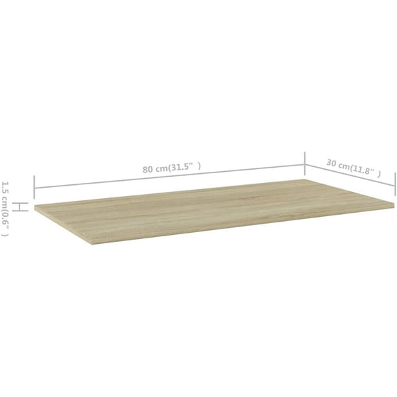 Set of 8 Bookshelf Boards Replacement Panels for Storage Units Organizer Display Shelves, Sonoma Oak 31.5"x11.8"x0.6", Engineered Wood