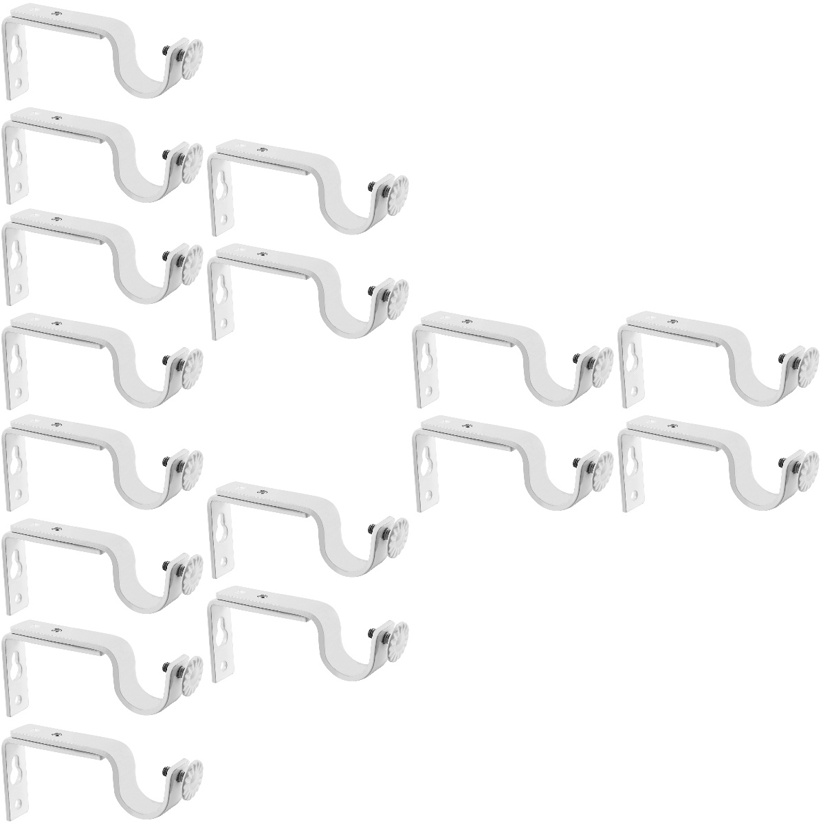Set of 8 Brackets for Curtain Rods Holders Drapes Heavy Duty Coat