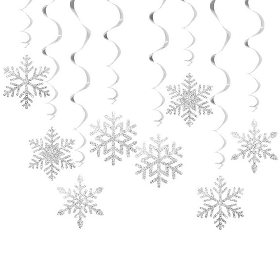 Set of 8 Christmas Swirls Snowflake Ornament Christmas Snowflake Swirls Decorations Beautiful Spirals Accent