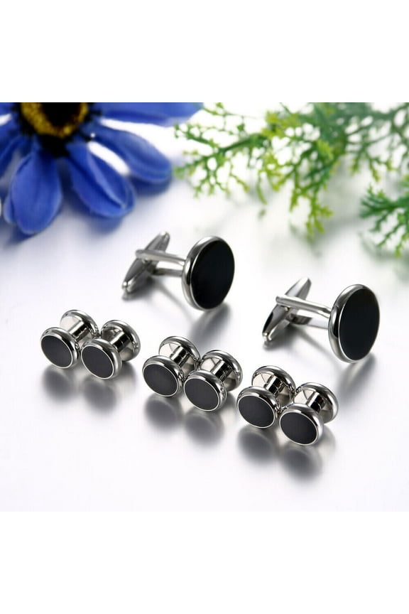 Set of 8 Classical Shirt Tuxedo Cufflinks Wedding Buttons Cuff Links Studs Men