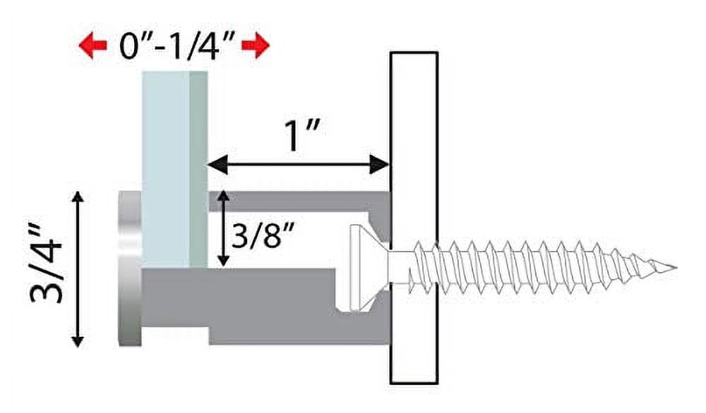 8-Piece Black Standoff Screw Set - 3/4" X 1" Stainless Steel Wall Mounts For Acrylic Signs, Picture Frames & Glass Art