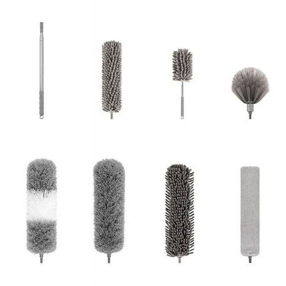 Set of 8 Electrostatic Duster Retractable Dust Remover Blanket Extended Brush Chenille Sets Cleaning Tools