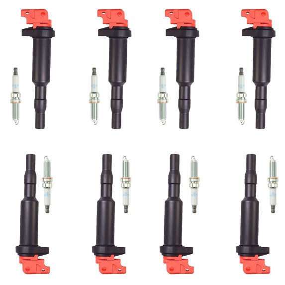 Set of 8 Energy ISA Ignition Coil and NGK Laser Iridium Spark Plugs Compatible with 2012-2016 BWM M5 4.4L V8 Replacement for UF592