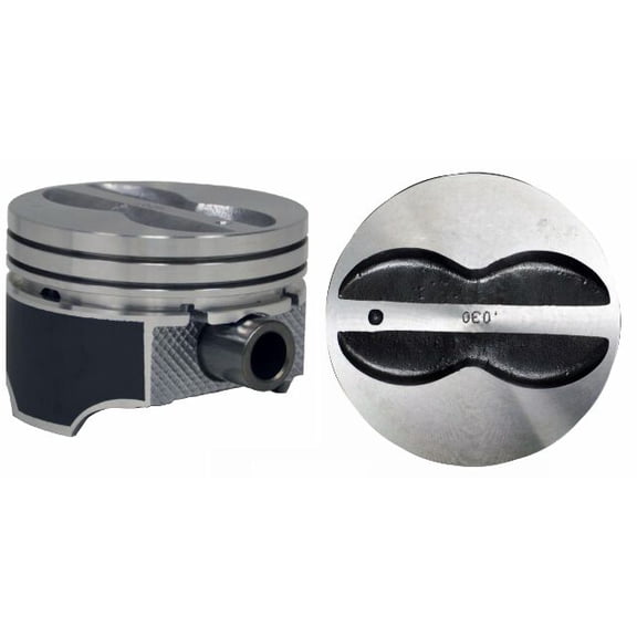Set of 8 Flat Top Hypereutectic Pistons for 67-90 GM/Chevrolet 5.7L/350 SBC | .030 (.75mm Oversized) | 4.030in. Bore Diameter