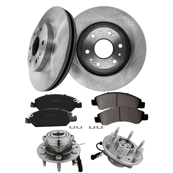 Set of 8 Front 330mm Brake Disc Rotors-Ceramic Brake Pad Kit-Wheel Hub Bearing Assembly For 2015 2016 Chevrolet Suburban