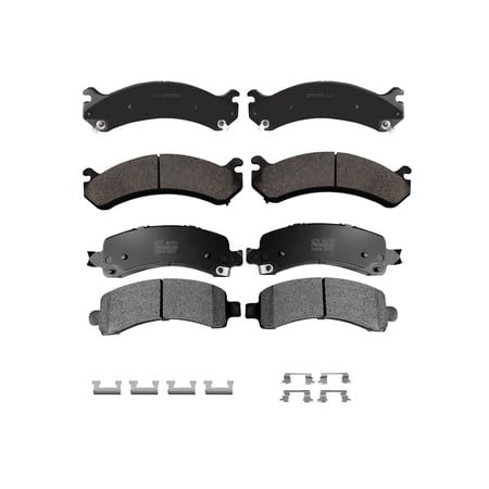 Set of 8 Front-Rear Ceramic Brake Pad Kit For 2006-2017 Chevrolet Express 3500