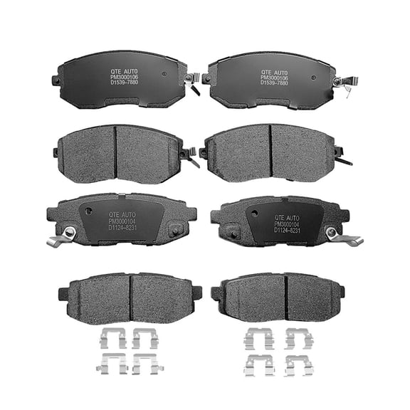 Set of 8 Front-Rear Ceramic Brake Pad Kit For 2013-2015 Subaru BRZ with Vented Rotors