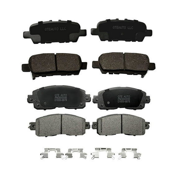 Set of 8 Front-Rear Ceramic Brake Pad Kit For 2015-2017 Nissan Leaf