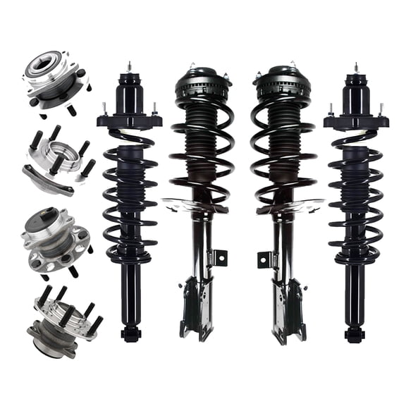 Set of 8 Front-Rear Quick Complete Strut-Coil Spring Assembly-Wheel Hub Bearing Assembly For 2008-2010 Chrysler Sebring V6 3.5L