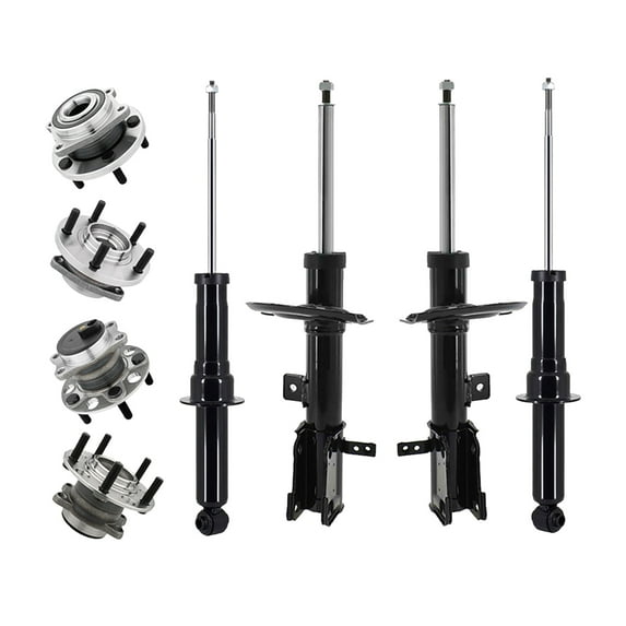 Set of 8 Front-Rear Suspension Strut Assembly-Wheel Hub Bearing Assembly For 2011-2014 Chrysler 200