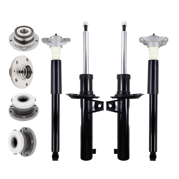 Set of 8 Front Suspension Strut Assembly-Wheel Hub Bearing Assembly-Rear Complete Shock Absorber Kit-Wheel Hub Bearing Assembly For 2015-2018 Audi Q3