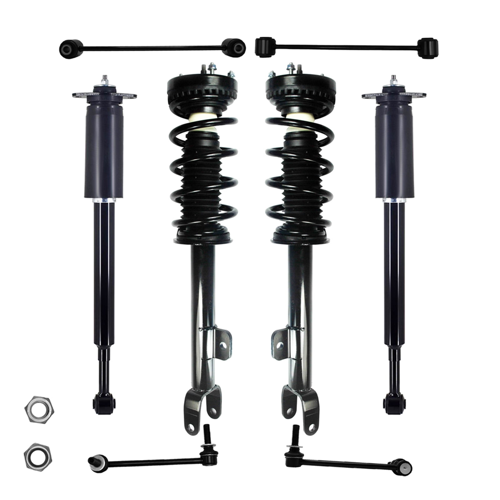 Set of 8 Front Sway Bar LinkQuick Complete StrutCoil Spring Assembly