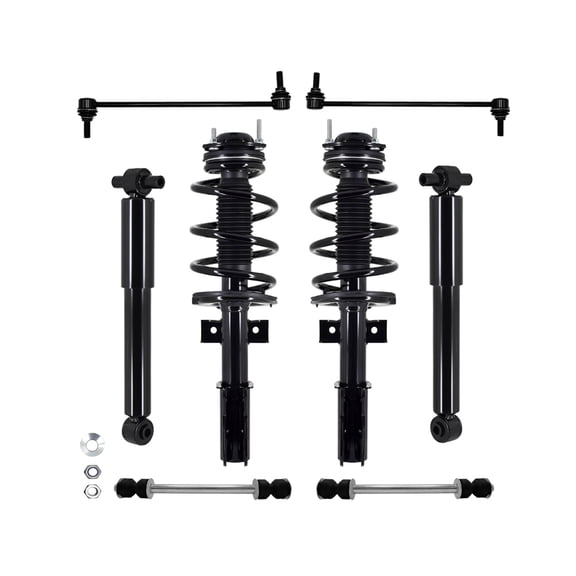Set of 8 Front Sway Bar Link-Quick Complete Strut-Coil Spring Assembly-Rear Sway Bar Link-Shock Absorber For 2009-2012 Chevrolet Traverse