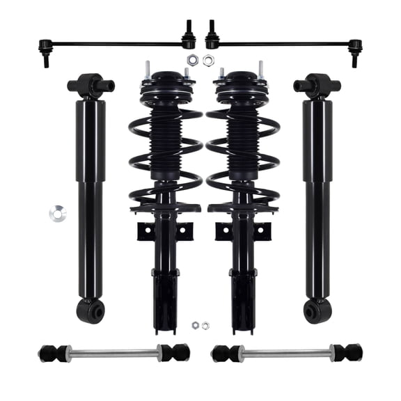 Set of 8 Front Sway Bar Link-Quick Complete Strut-Coil Spring Assembly-Rear Sway Bar Link-Shock Absorber For 2013-2017 Buick Enclave