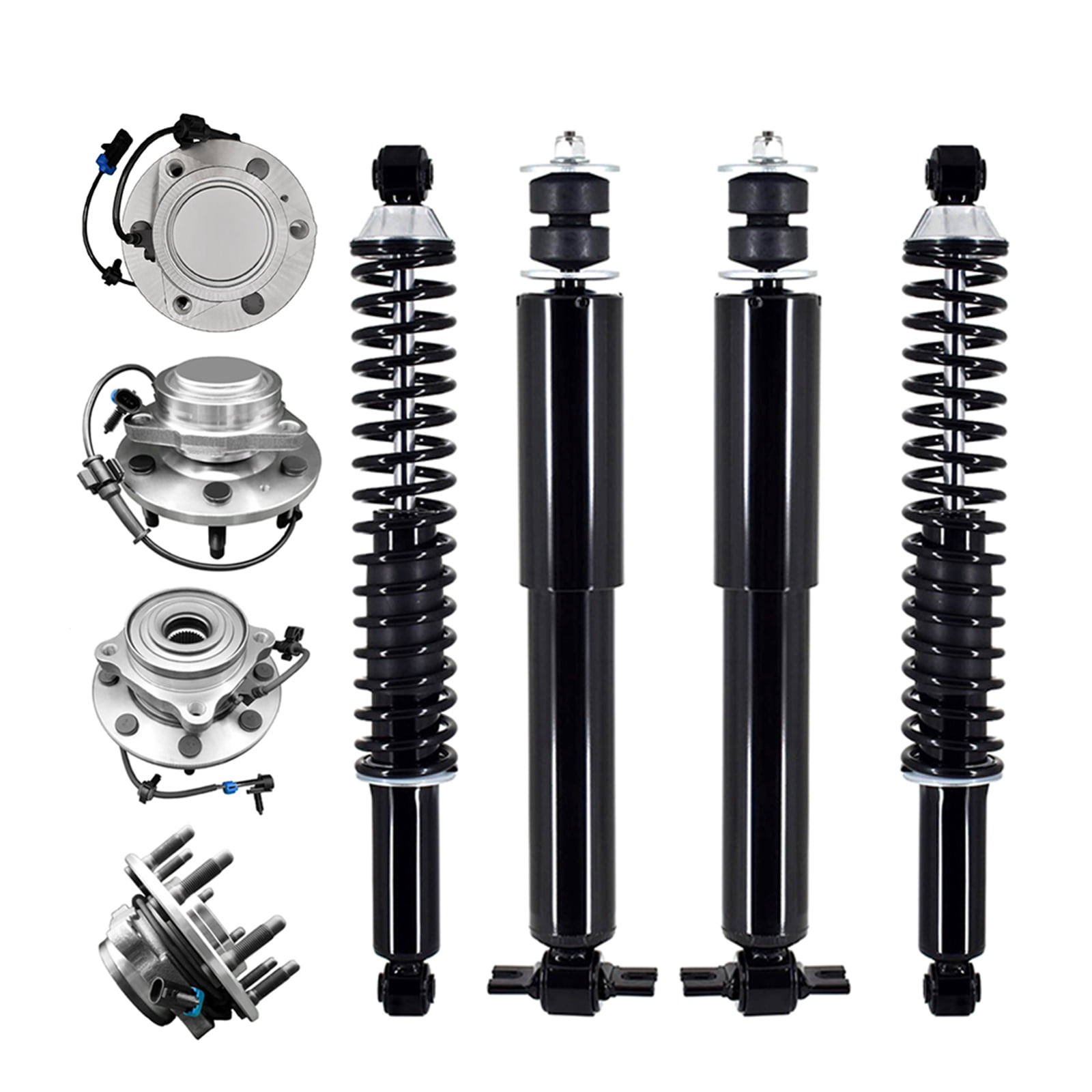 Set of 8 Front Wheel Hub Bearing Assembly-Shock Absorber-Rear Wheel Hub ...