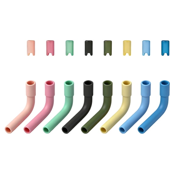 Set of 8 Grade Silicone Straw Covers Safe Sensitive Users During Parties