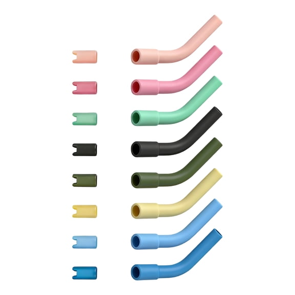Set of 8 Grade Silicone Straw Covers Safe Sensitive Users During Parties