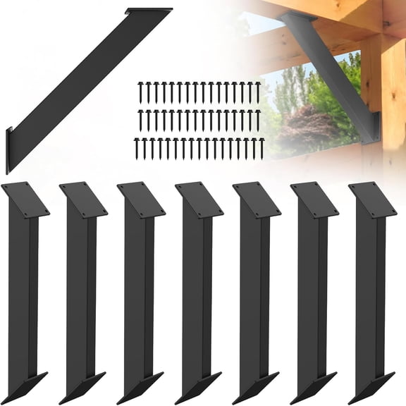 Set of 8 Heavy Duty 45 Degree Angle Brackets, 4x4 Pergola Brackets Kit for Wooden Structures Such as Gazebos, Pergolas