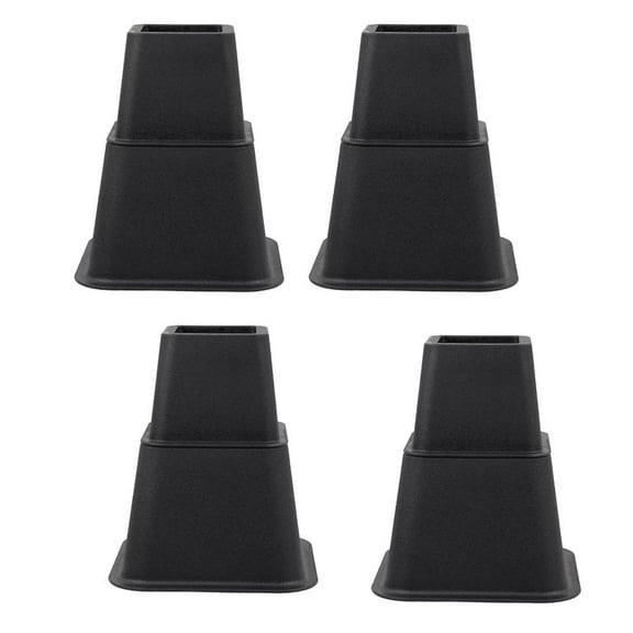 Set of 8 Heavy Duty Bed Risers, Extra Bed under -8 Inches High, Large Black