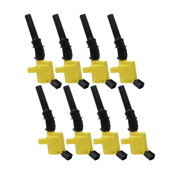 Set of 8 Heavy Duty Yellow Ignition Coil Compatible with 2000 2001 2002 2003 Ford F150 Pickup 5.4L V8 Replacement for FD503 C1417