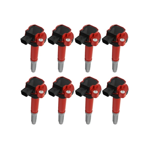 Set of 8 High Performance Ignition Coils Red Color Compatible with 2013 Ford Mustang 5.0L V8 Replacement for UF622 DG542 C1802