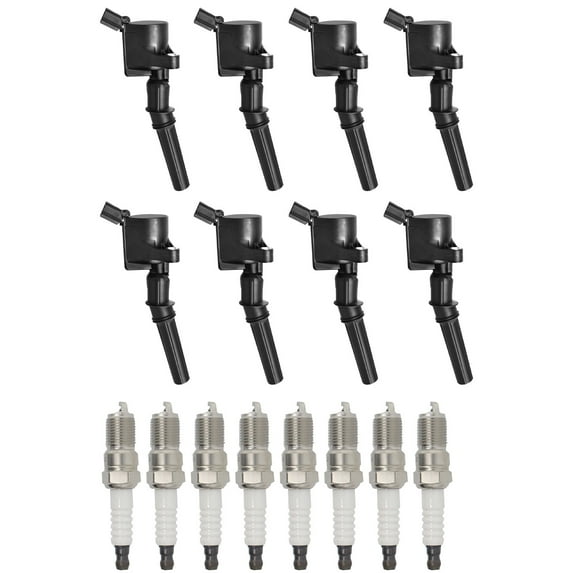 Set of 8 ISA Brand Ignition Coils and 8 ISA Brand Spark Plugs Compatible with 1998-2003 Ford F-150 5.4L V8 Replacement for DG508