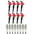 thumbnail image 1 of Set of 8 ISA Brand Red Color Ignition Coils and 8 ISA Brand Spark Plugs Compatible with 1999-2004 Ford Mustang 4.6L V8 Replacement for DG508, 1 of 5