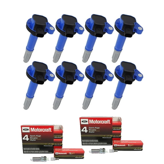 Set of 8 ISA High Performance Ignition Coils and 8 Motorcraft Spark Plugs UF622 Compatible with 2014 Ford F-150 5.0L V8