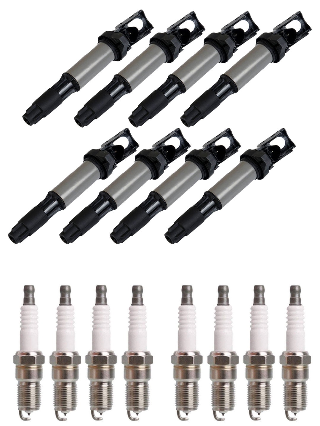 Set of 8 ISA Ignition Coils & 8 Spark Plugs for 2008-2014 BMW E71 550i 750Li X6 4.4L Replacement for UF522