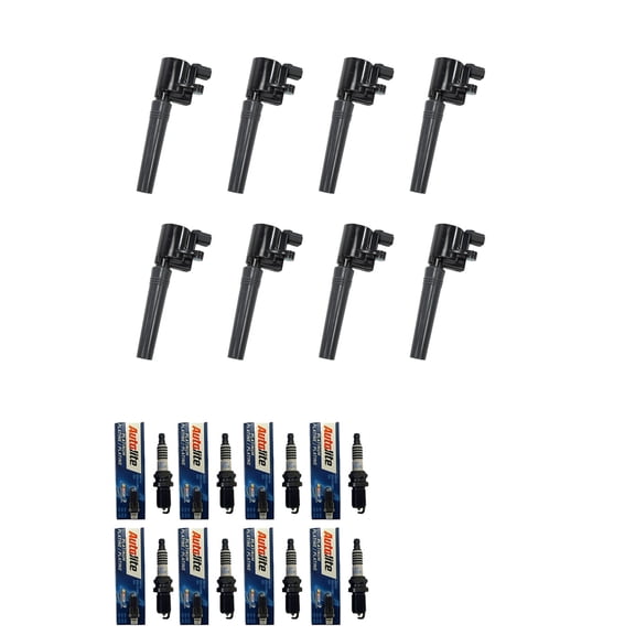 Set of 8 ISA Ignition Coils and 8 Autolite Spark Plugs Compatible with 2000-2006 Lincoln LS 3.9L V8 -cc 242ci Replacement for FD506