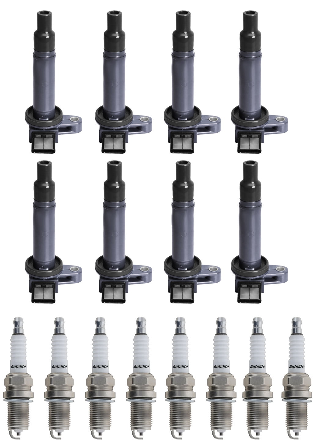 Set of 8 ISA Ignition Coils and 8 Autolite Spark Plugs Compatible with
