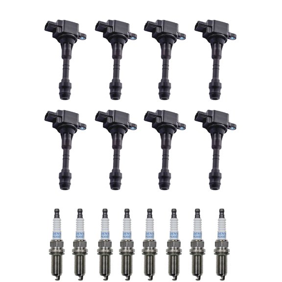 Set of 8 ISA Ignition Coils and 8 Denso Spark Plugs Compatible with 2003-2008 Infiniti FX45 4.5L V8 4500cc -ci Replacement for UF482