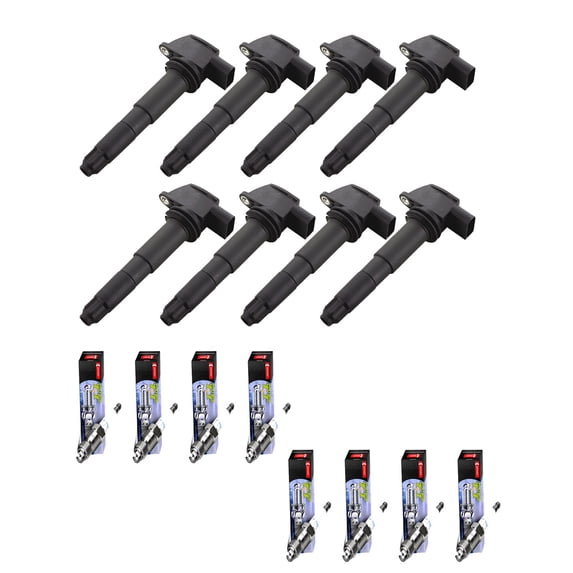 Set of 8 ISA Ignition Coils and 8 Denso Spark Plugs Compatible with 2004-2005 Porsche Carrera GT 5.7L V10 5733cc 348ci Replacement for UF563