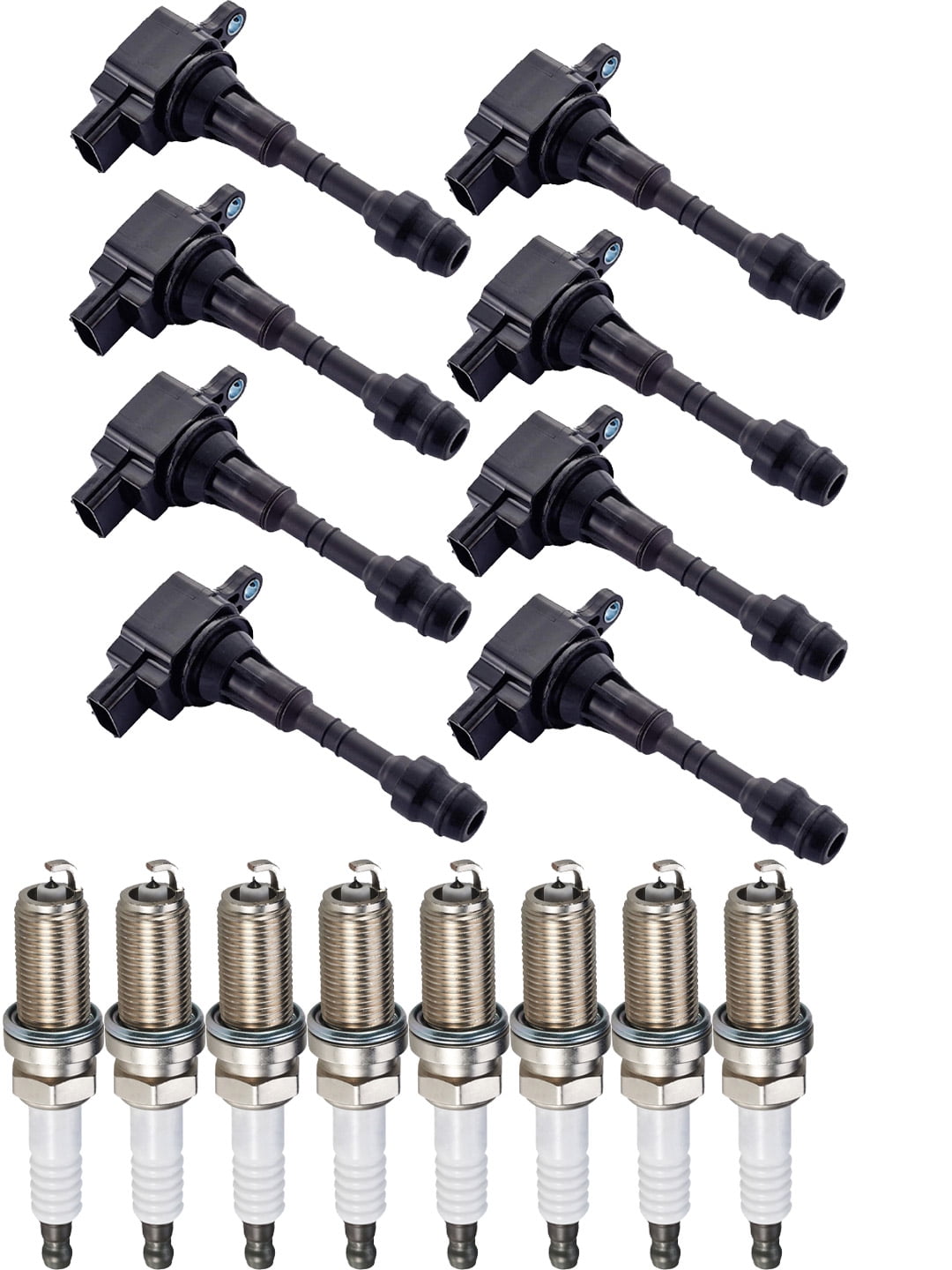 Set of 8 ISA Ignition Coils and 8 ISA Spark Plugs Compatible with 2004