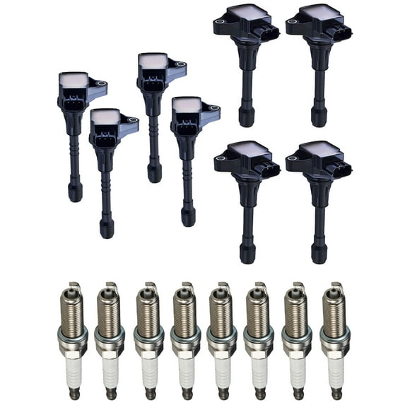 Set of 8 ISA Ignition Coils and 8 ISA Spark Plugs Compatible with 2014-2017 Infiniti QX80 5.6L V8 5552cc -ci Replacement for UF650 UF677