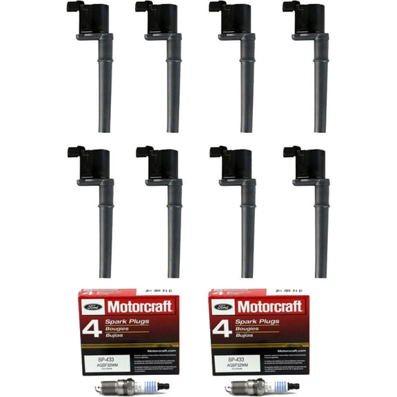 Set of 8 ISA Ignition Coils and 8 Motorcraft Spark Plugs For 2003-2004 Mercury Marauder 4.6L UF191
