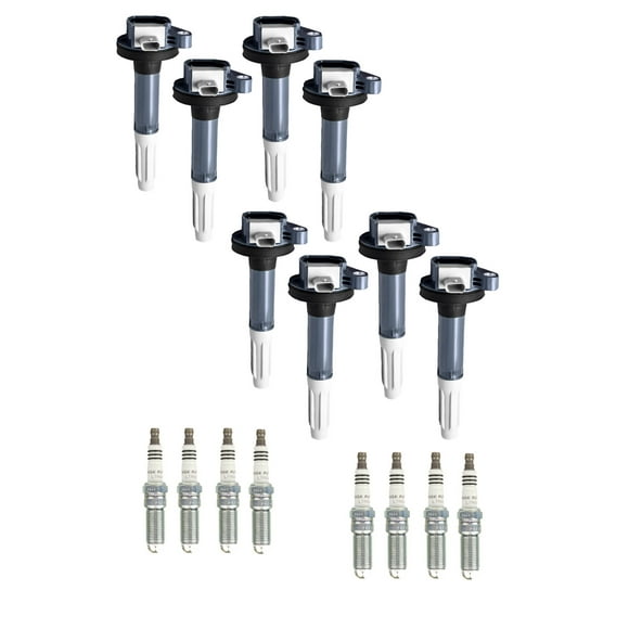 Set of 8 ISA Ignition Coils and 8 NGK Ruthenium Spark Plugs Compatible with 2018-2019 Ford Mustang, F-150, Edge Replacement for UF780