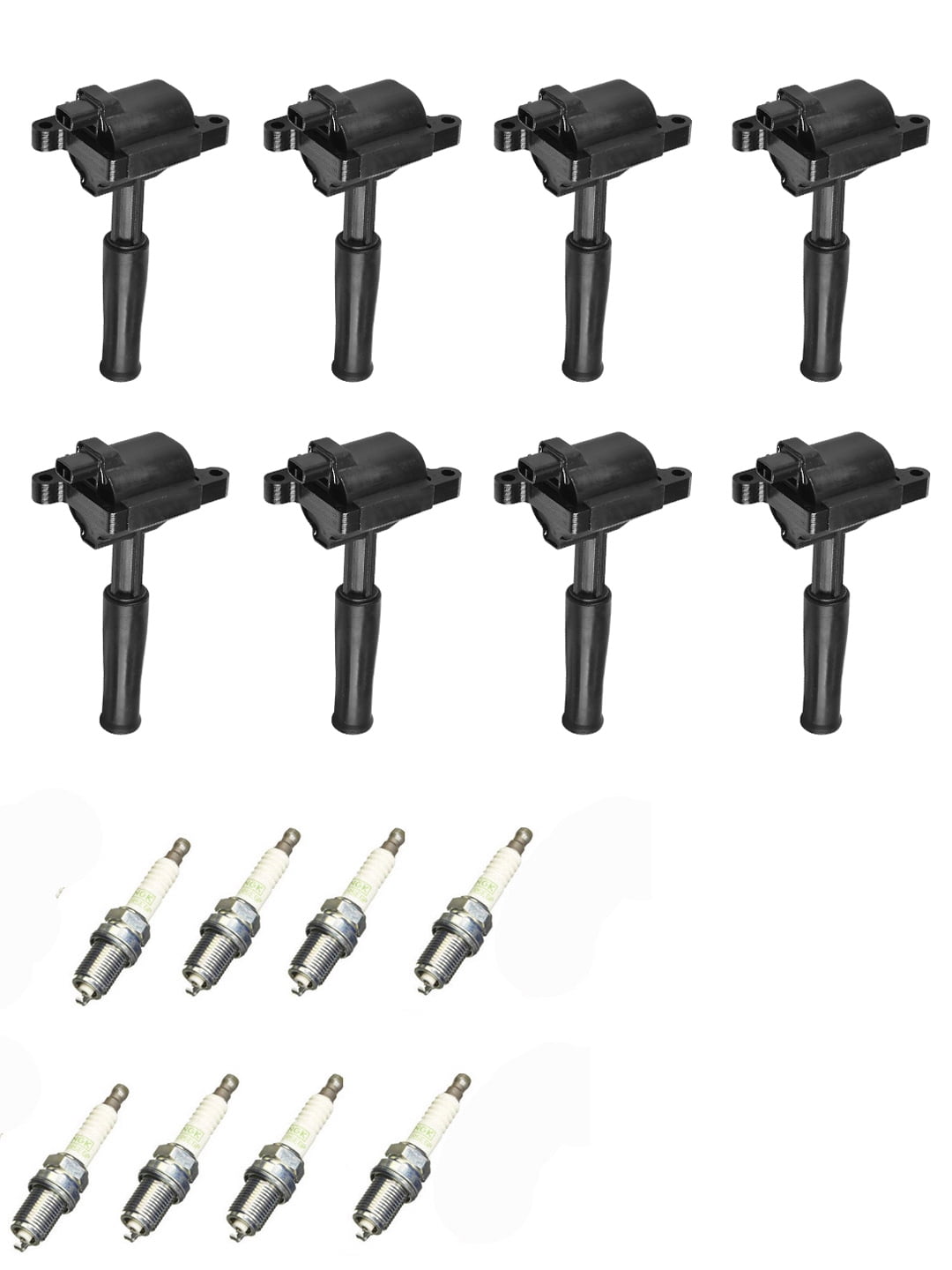 Set of 8 ISA Ignition Coils and 8 NGK Spark Plugs Compatible with 1998
