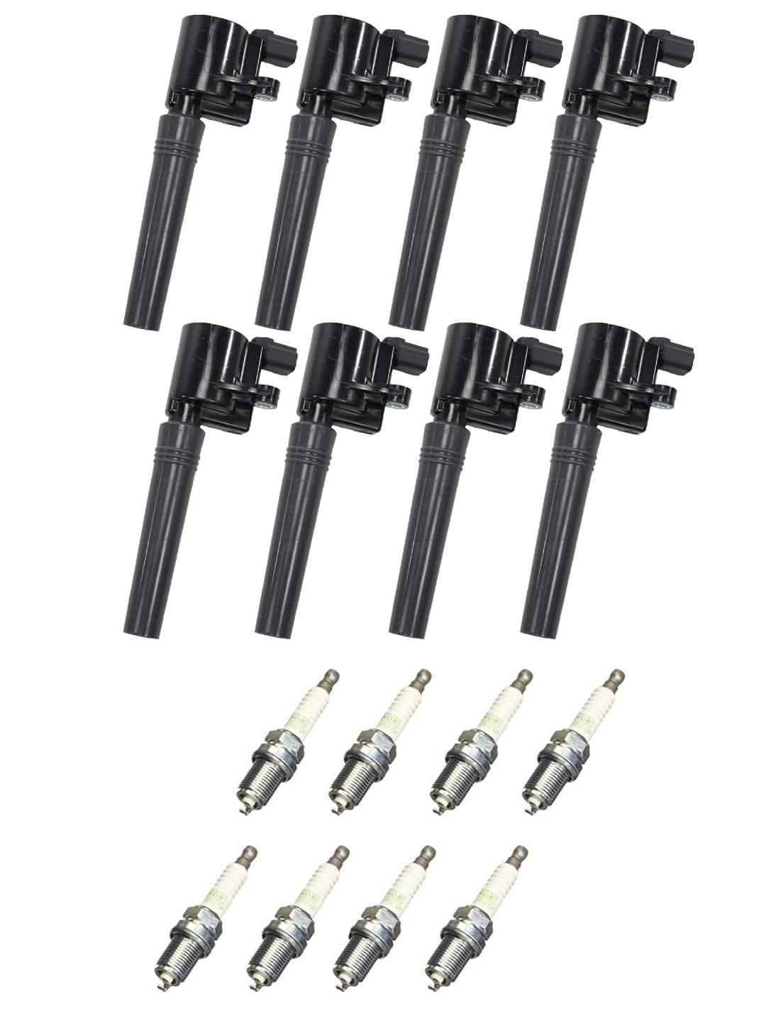 Set of 8 ISA Ignition Coils and 8 NGK Spark Plugs Compatible with 1999