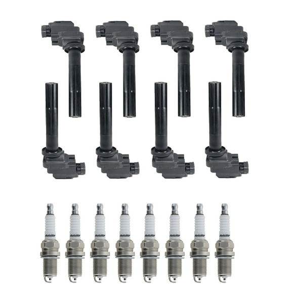 Set of 8 ISA Ignition Coils and 8 Spark Plugs Compatible with 1998-2000 Lexus LS400 4.0L V8 3969cc -ci Replacement for UF229