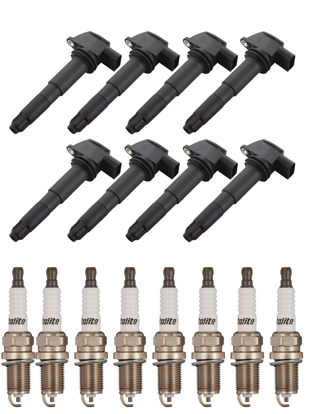Set of 8 ISA Ignition Coils and 8 Spark Plugs Compatible with 20032004